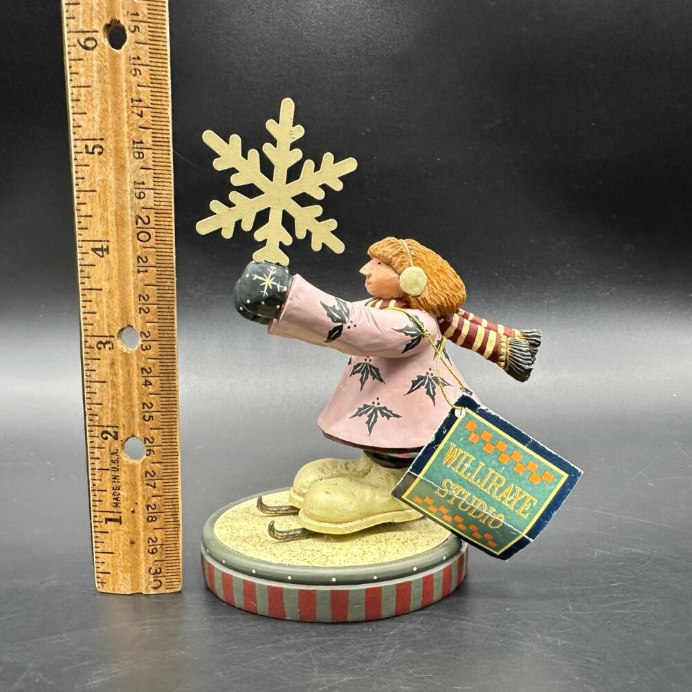 Williraye Snowdancing Little Girl 2001 Winter Skating Figurine Snowflake Vintage - Picture 10 of 10